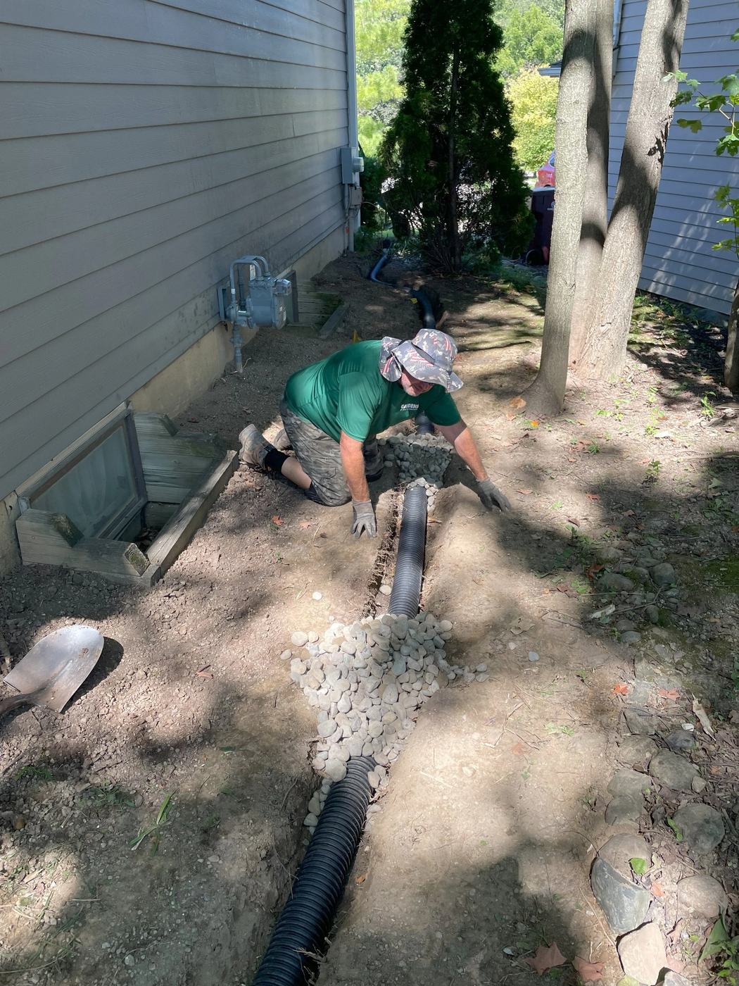 Yard before drainage correction