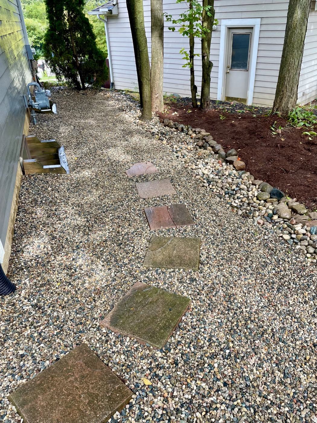 Yard after drainage correction complete