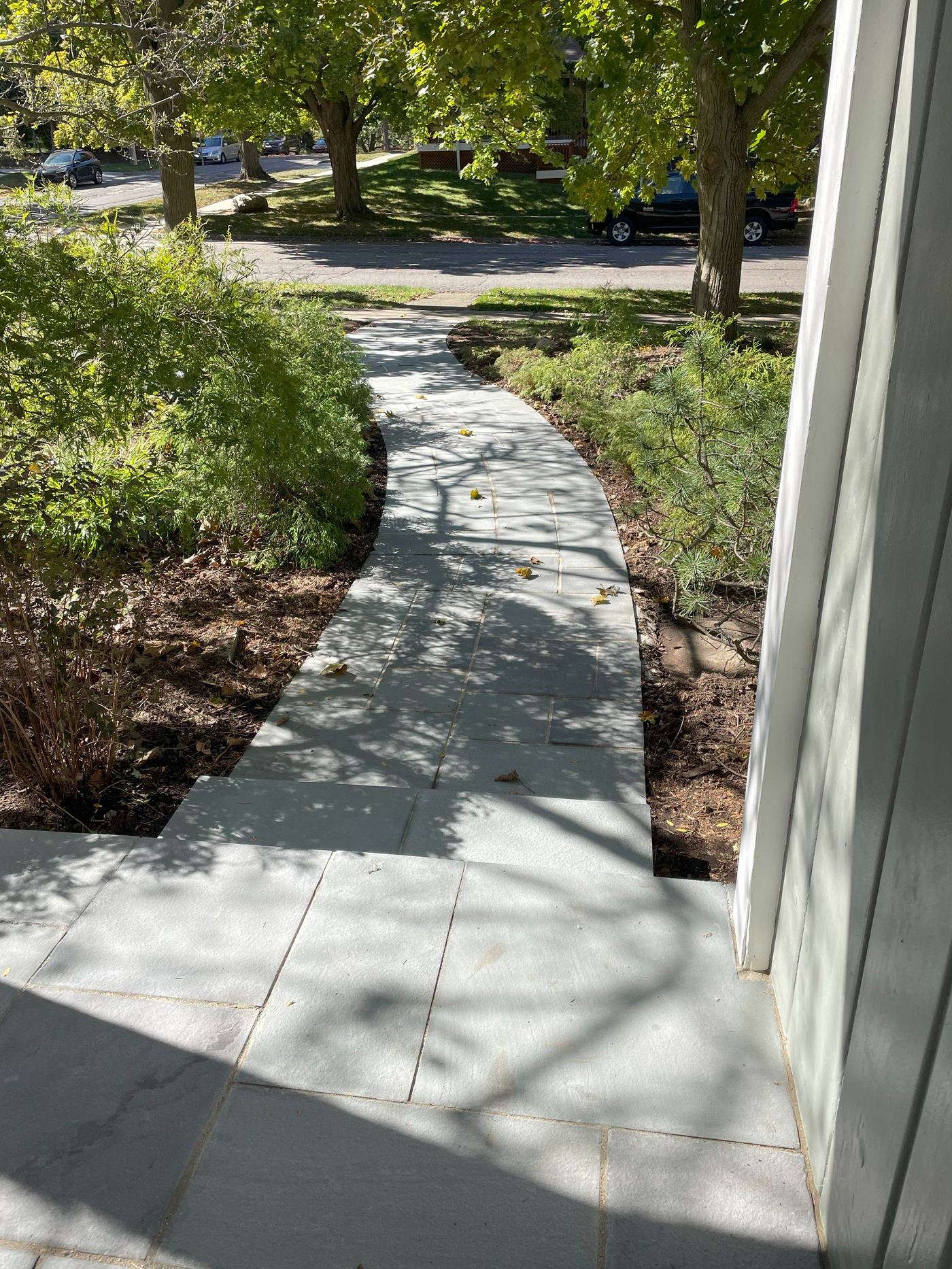 Stone patio finished detail