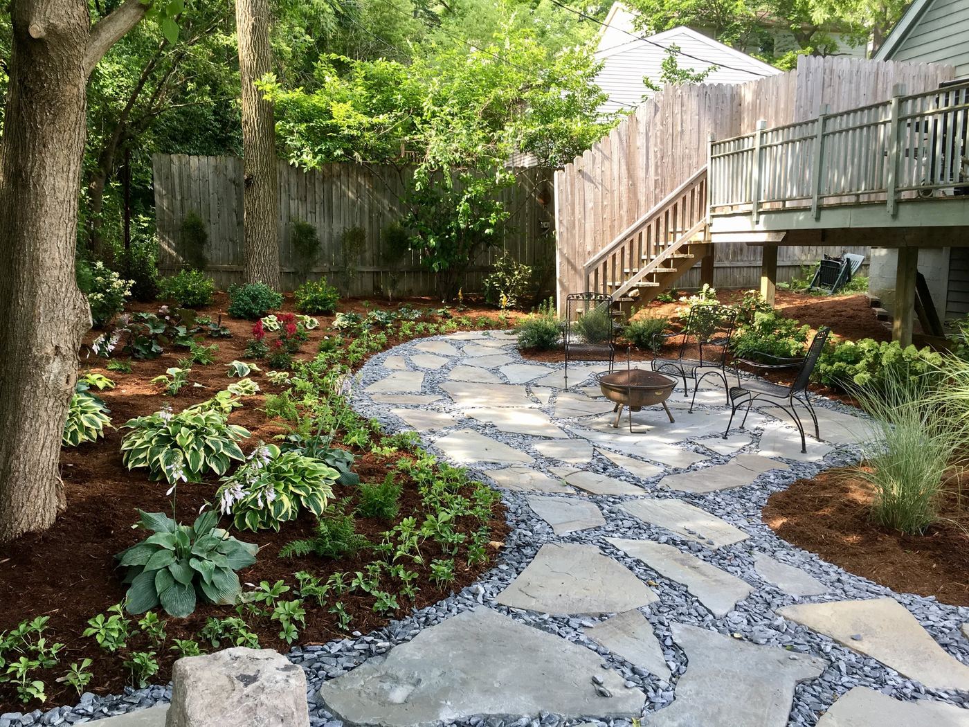 Meditation garden seating area