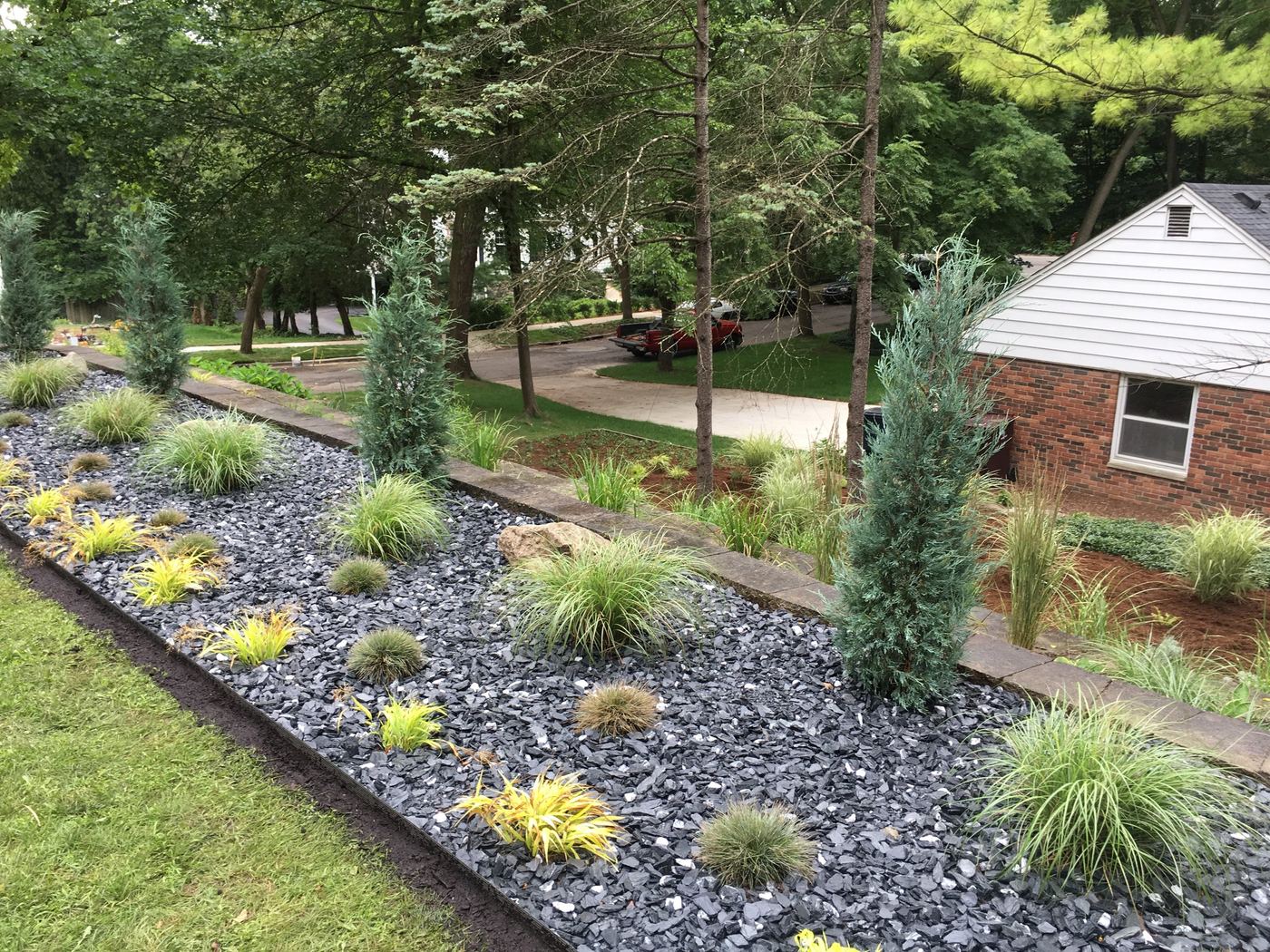 Sleek garden bed edging