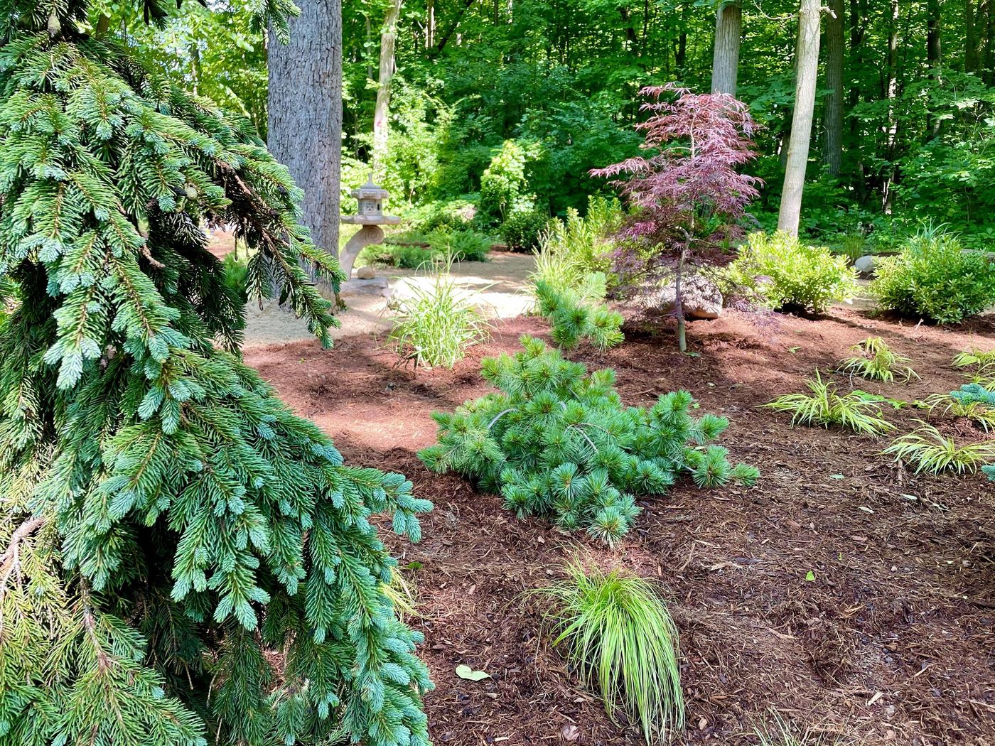 Zen garden raked gravel